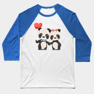 Panda Couple Baseball T-Shirt